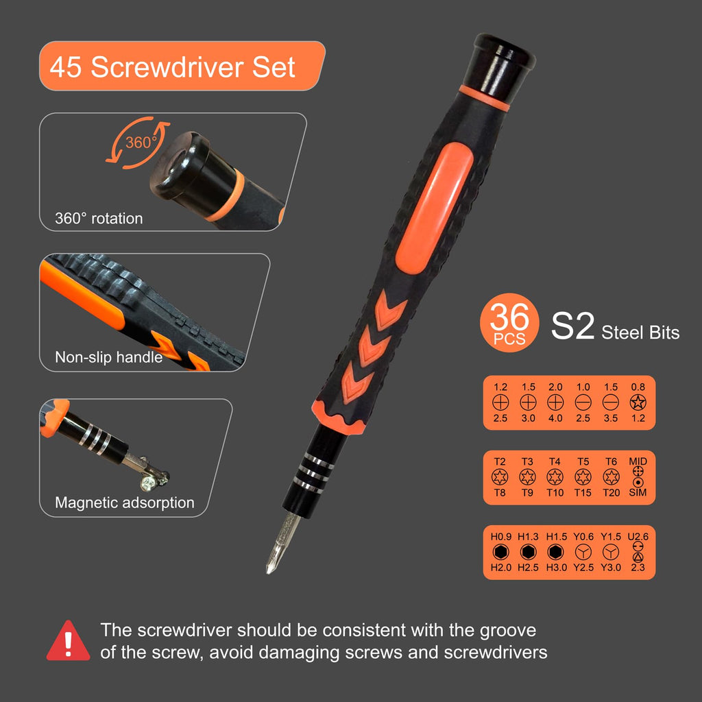 Screwdriver Set With Case, Flathead Phillips Pentalobe Torx Star Small