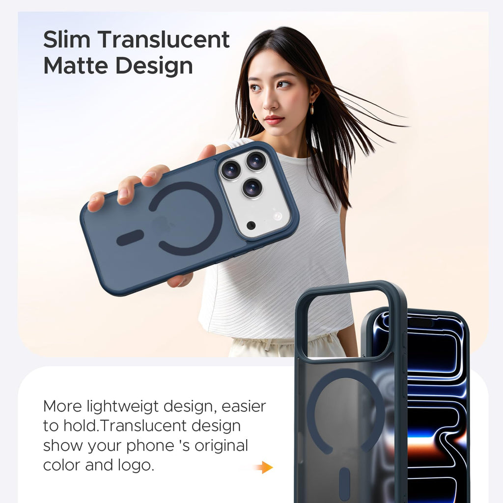 Iphone 17 Pro Case, Stronger Magnetic [Military Grade Drop Protection] Transluce