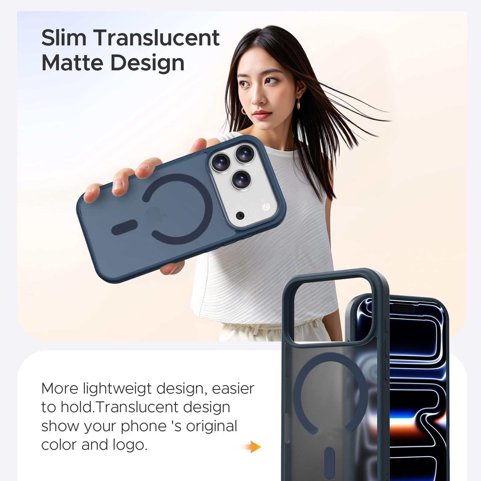 Iphone 17 Pro Case, Stronger Magnetic [Military Grade Drop Protection] Transluce