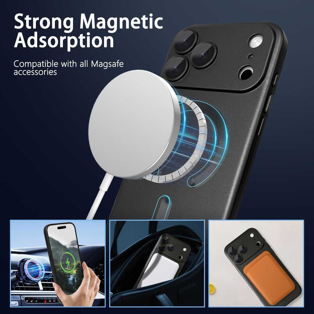 For Iphone 17 Pro Max Case, With Camera Lens Protector, Magnetic, Slim Shockproo