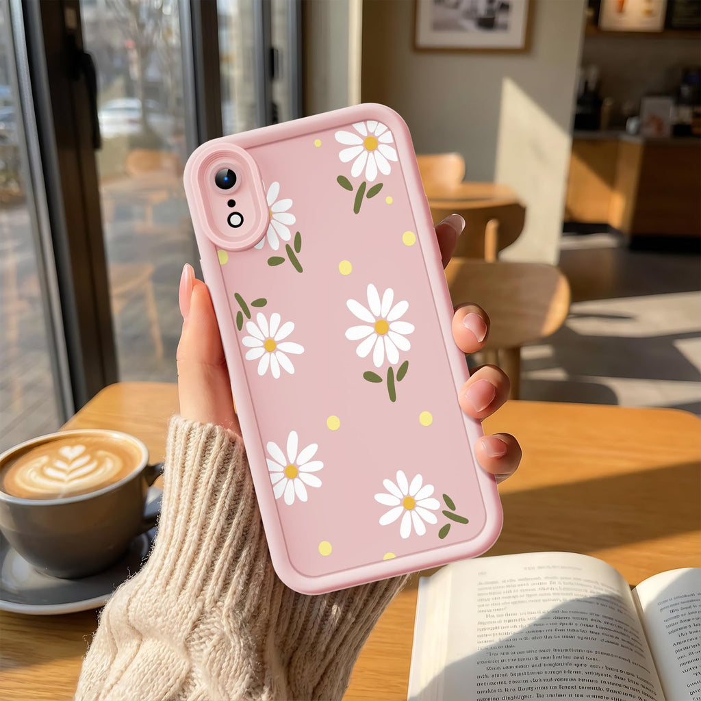 with iPhone XR Case, Creative Flower Pattern Design Girls Women Liqui