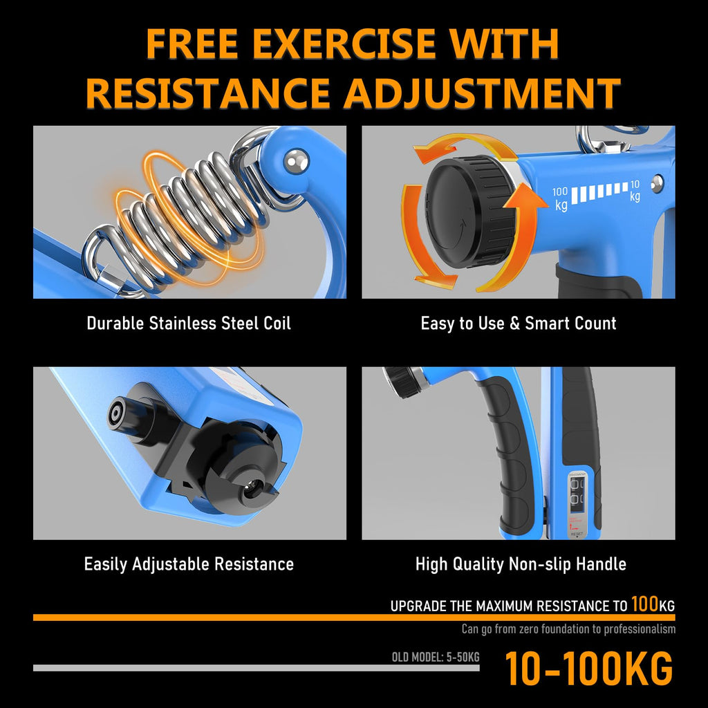 Grip Strength Trainer Kits (5 Pack), Adjustable Resistance Forearm Strengthener,