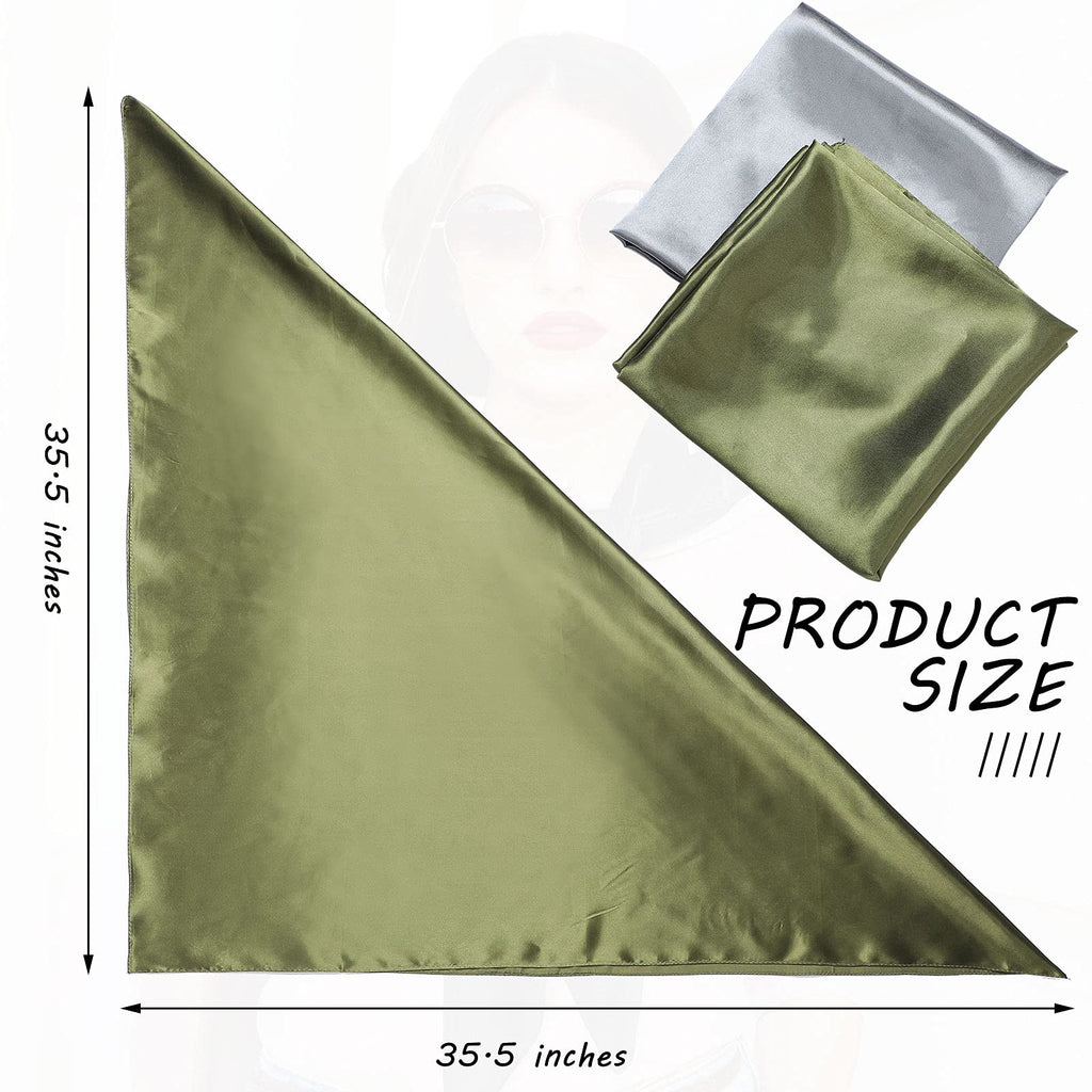 Inch Silky Head Scarf 2 Pcs Large Square Neck Scarf Sleeping Hair Wrapping Sa