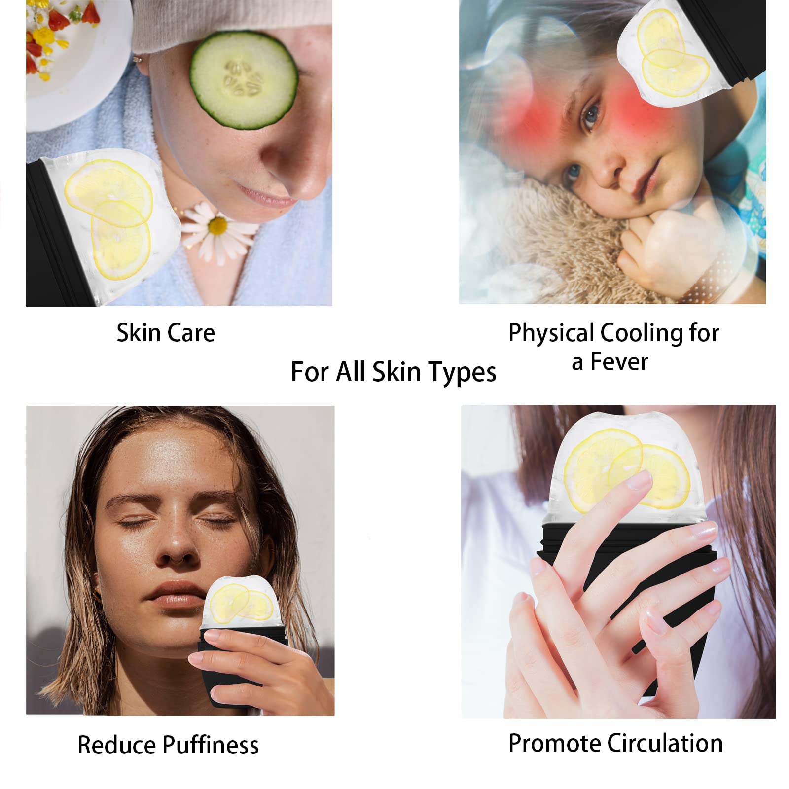 Roller for Face 2 Pack — Silicone Ice Face Roller to Tighten, Lift & De-Puff for
