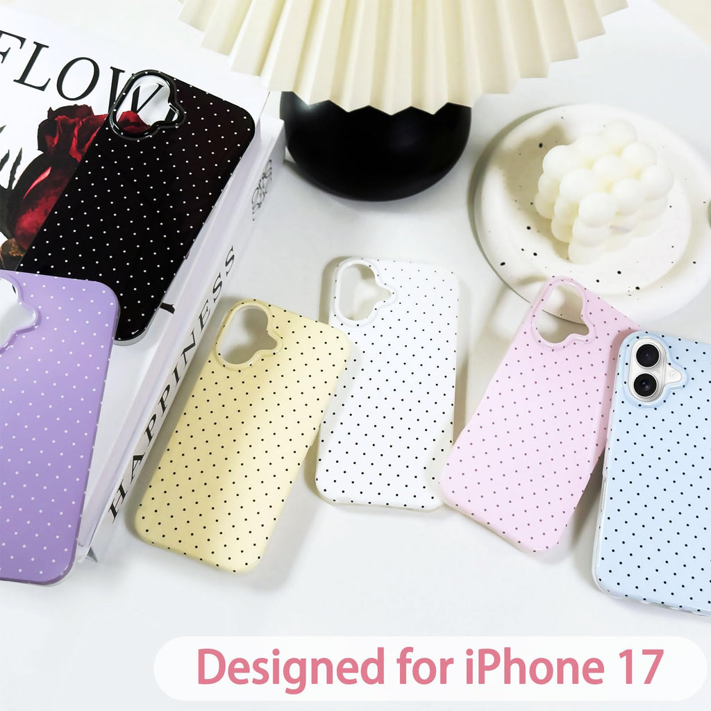 Iphone 17 Case Cute Polka Dot Aesthetic Design Simple Cover 6.3", Thin Slim Anti