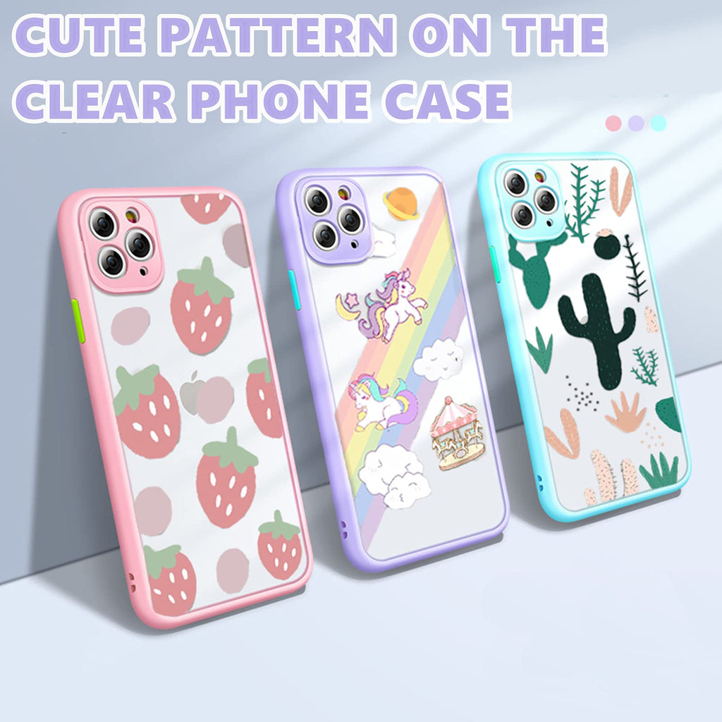 Compatible for iPhone 11 Case Clear Cactus Pattern, Cute Green iPhone 11 Case fo
