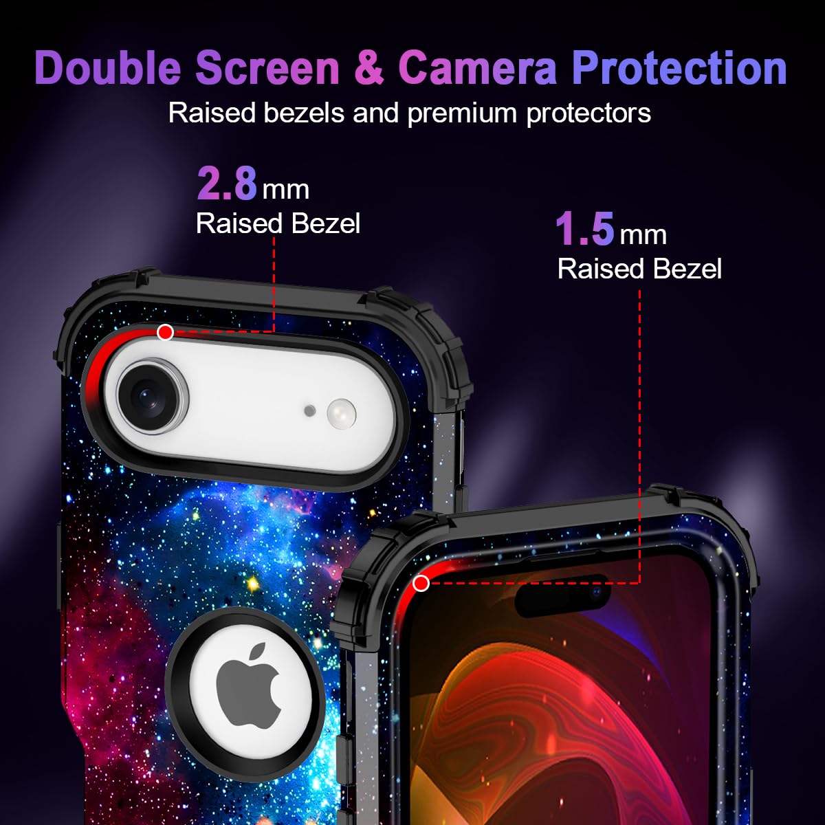 Iphone Air Case/Iphone 17 Air Case,Glow In The Dark Three Layer Heavy Duty Shock