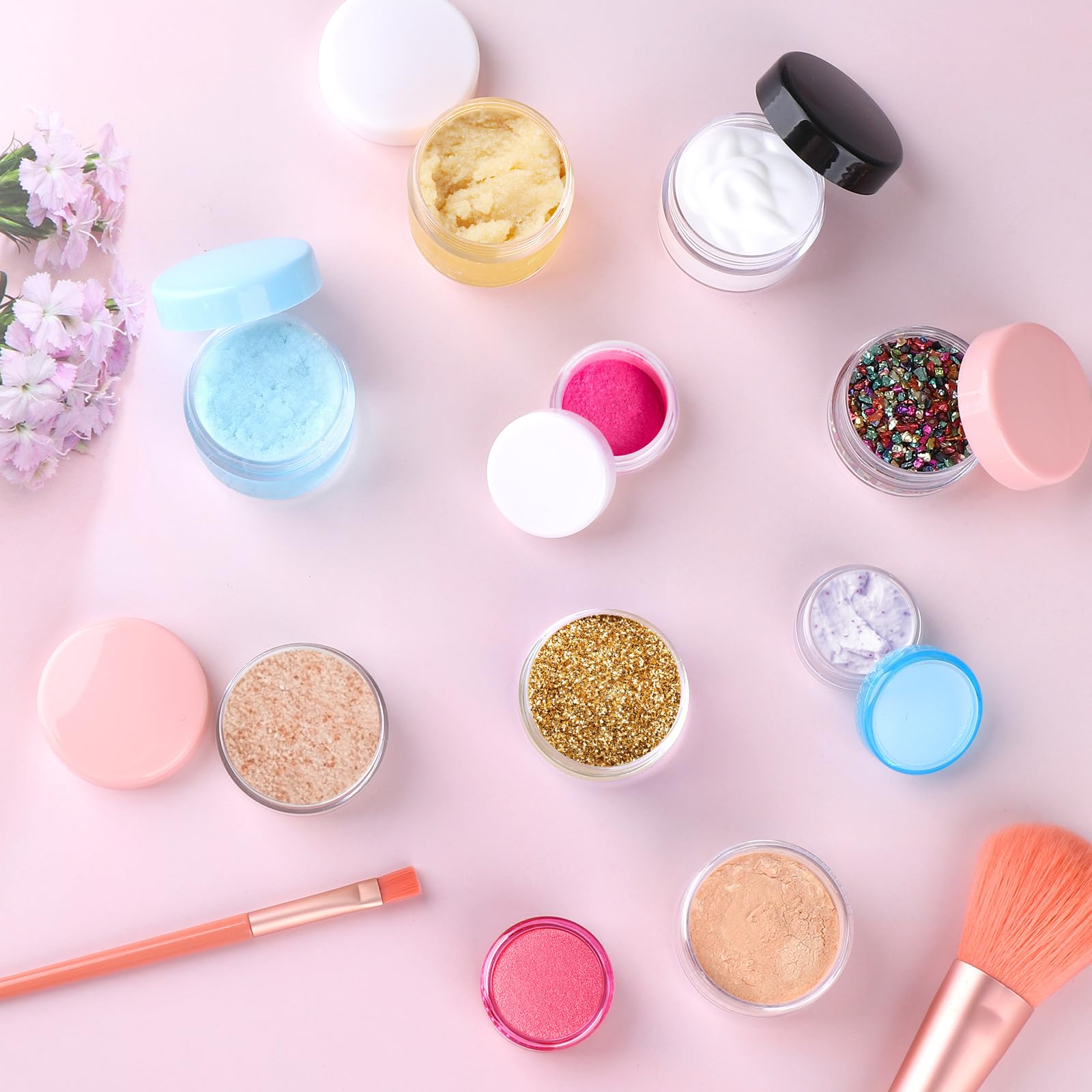 Makeup Travel Containers with Lids 0.11/0.18/0.35/0.53/0.7 OZ Size Cos