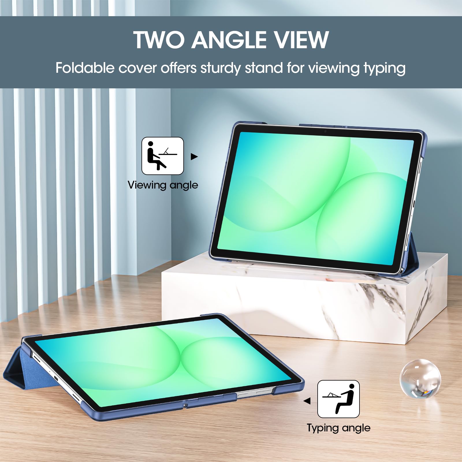 Smart Case for Galaxy Tab A11+ Plus/A9+ Plus 11 Inch, Slim Stand Hard Back Shell