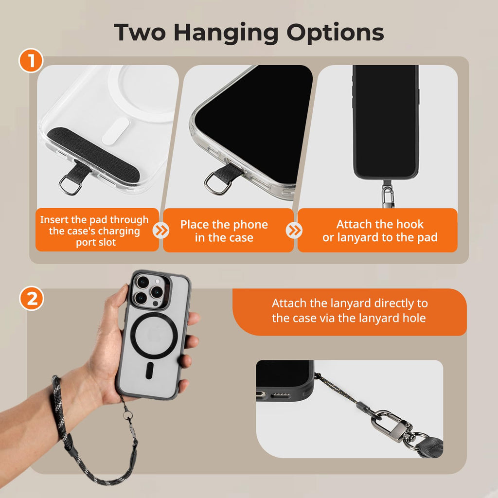 Phone Wrist Strap, 38Cm Leather & Nylon Wrist Strap For Smartphones With Built-I