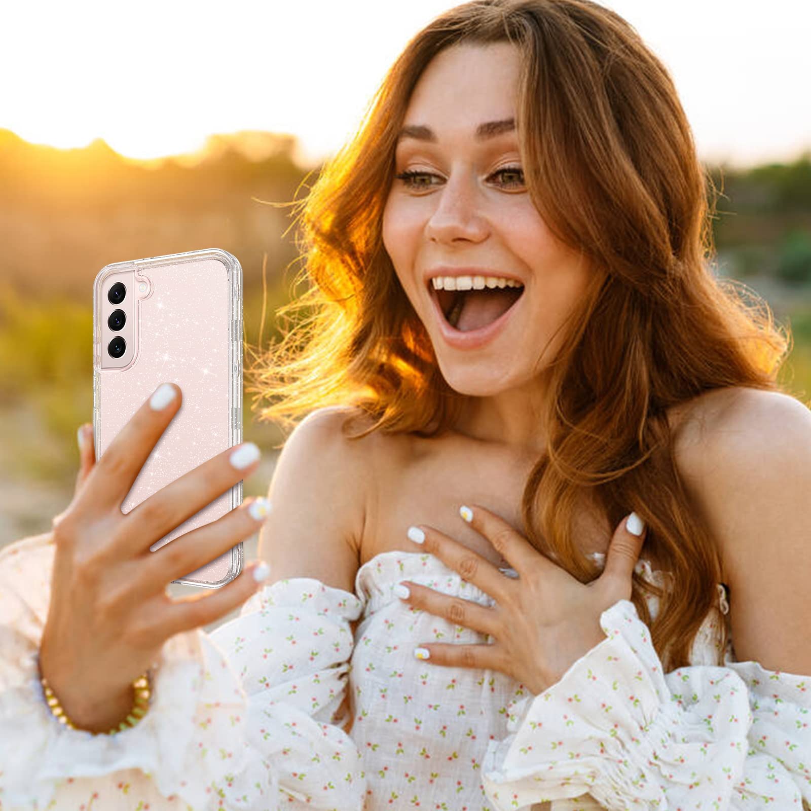 Galaxy S22 5G Glitter Full Body Case - Heavy-Duty 3-in-1 Protection for Ultimate