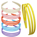 6pcs Colorful Plastic Headbands Set for Girls Women, thin Hairband with inner te