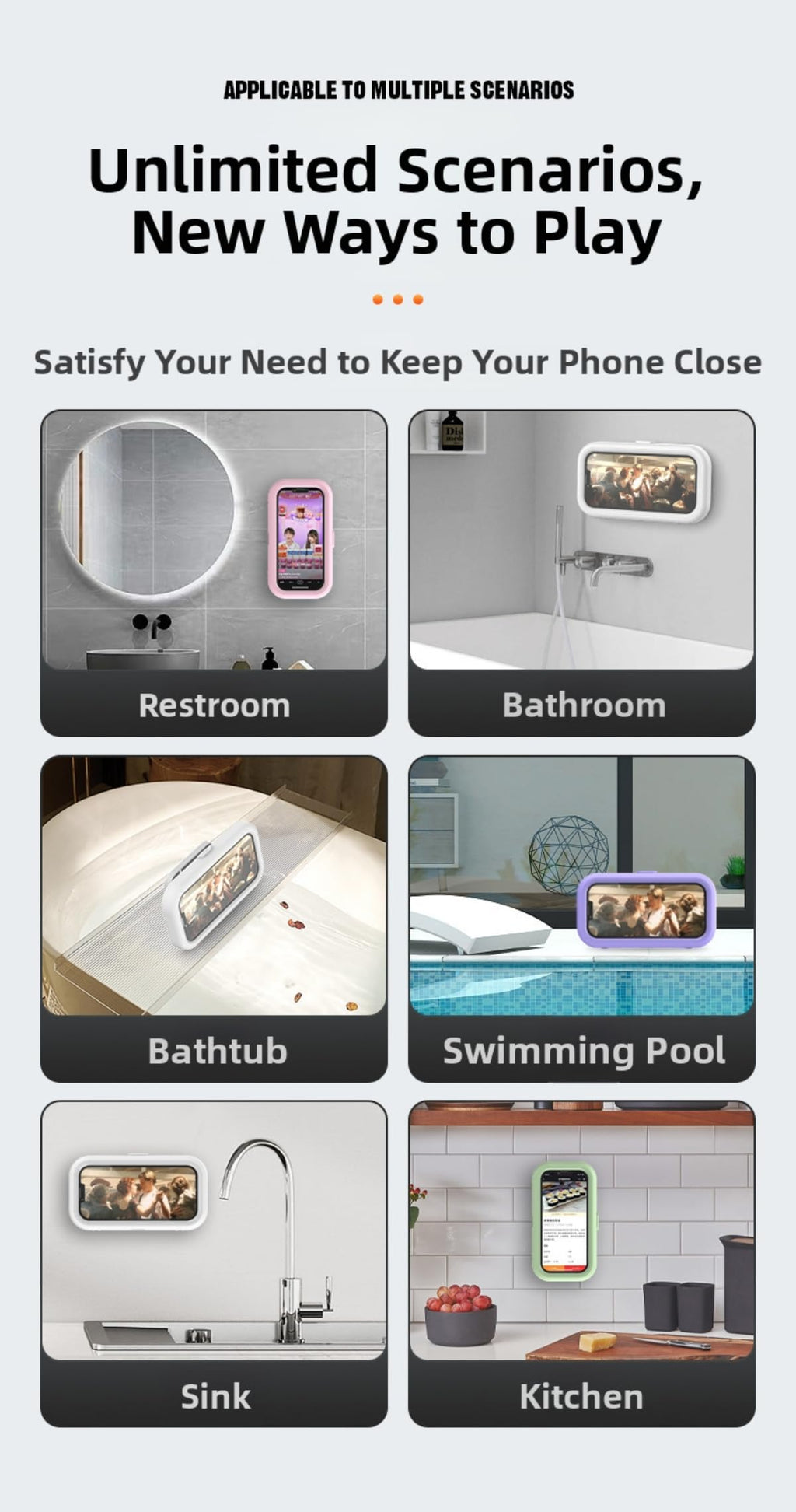 360° Rotatable Waterproof Phone Holder - Extendable Design for Ultimate Convenie