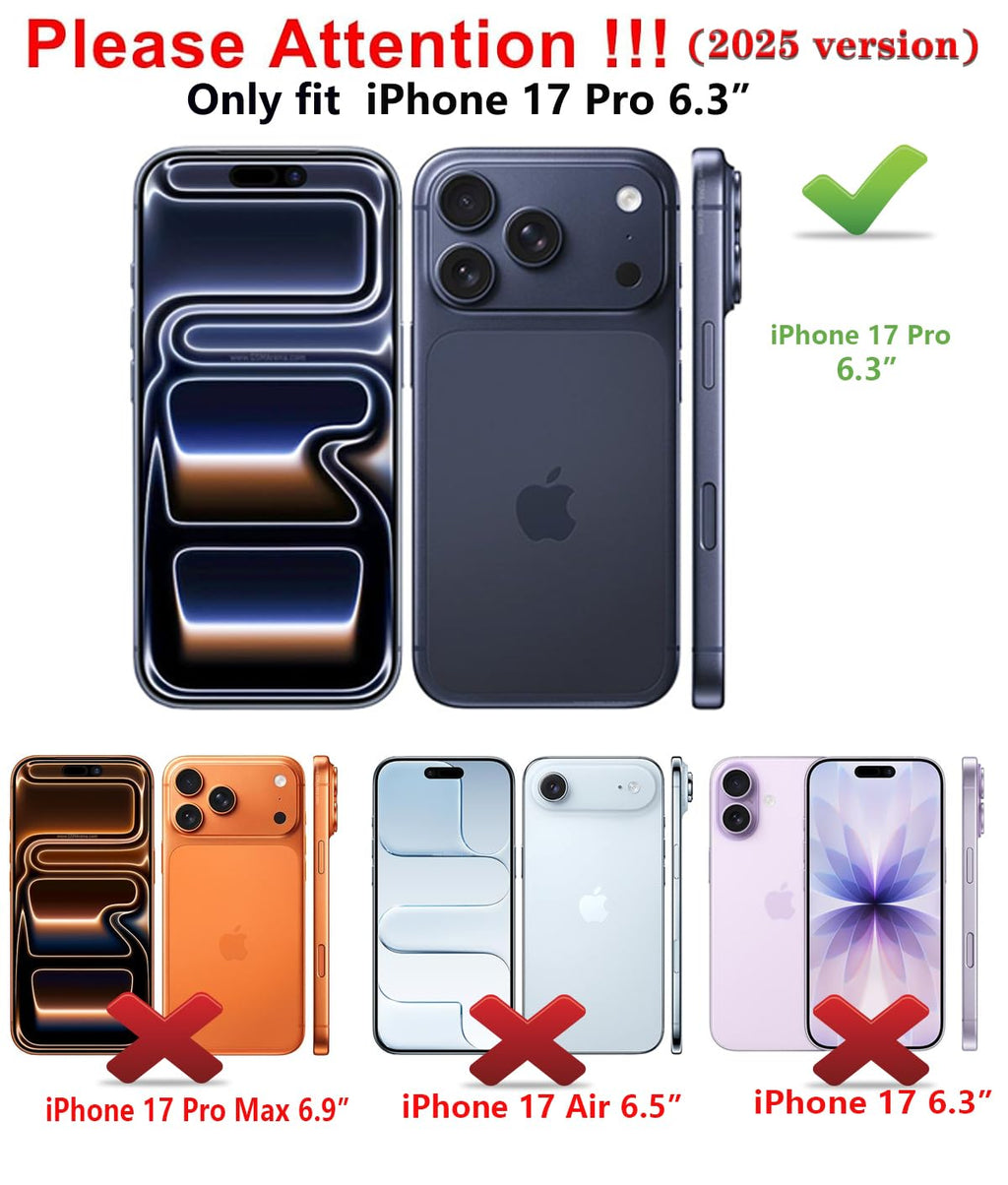 For Iphone 17 Pro Case, Magsafe, 3-Layer Heavy Duty Full-Body Cover, Military-Gr