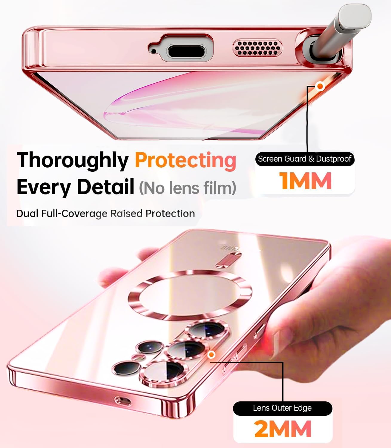 Samsung Galaxy S26 Ultra Case With Magnetic(2026).Phone Cover Clear Back Plating
