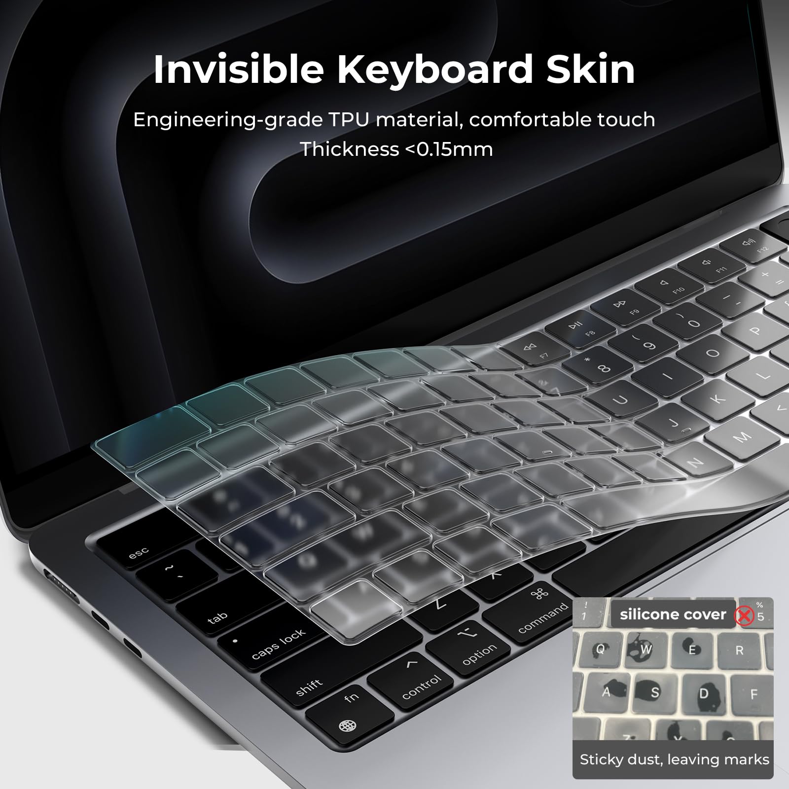 Keyboard Cover for MacBook Pro/Air (M1–M5, 13–16”)
