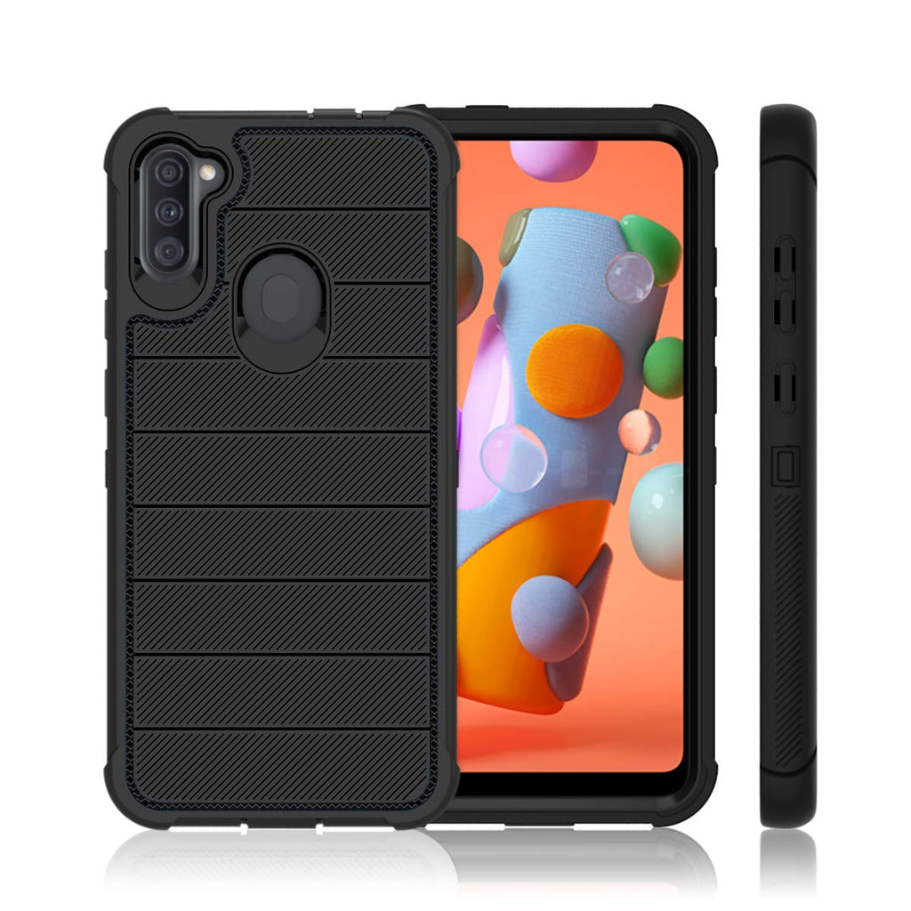 Galaxy A11 Case + Heavy-Duty Protection + HD Screen Protector – Sleek Black Desi