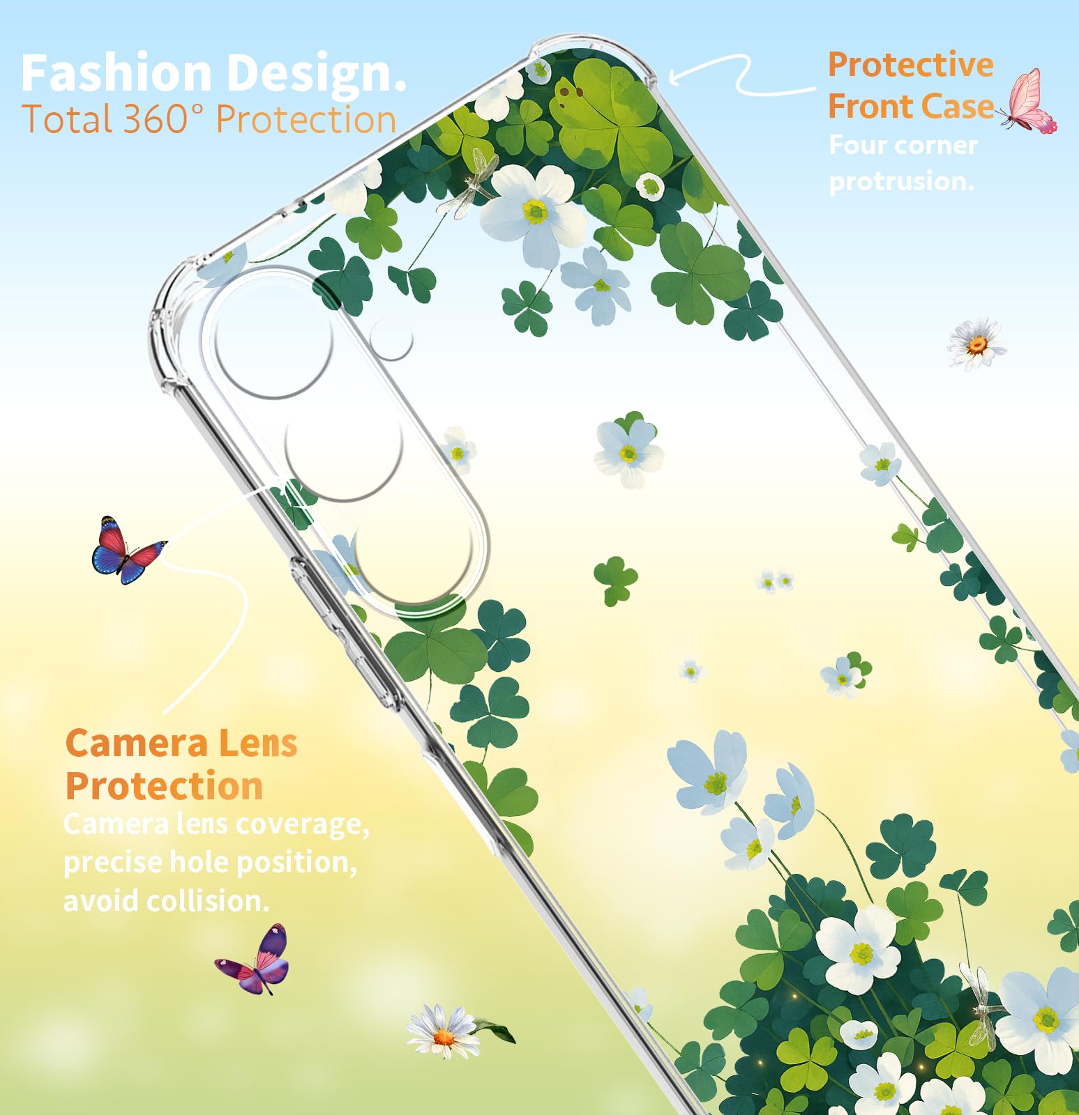 for Samsung Galaxy A17 Case 5G Flowers Slim Anti-Drop Shockproof Protective Soft