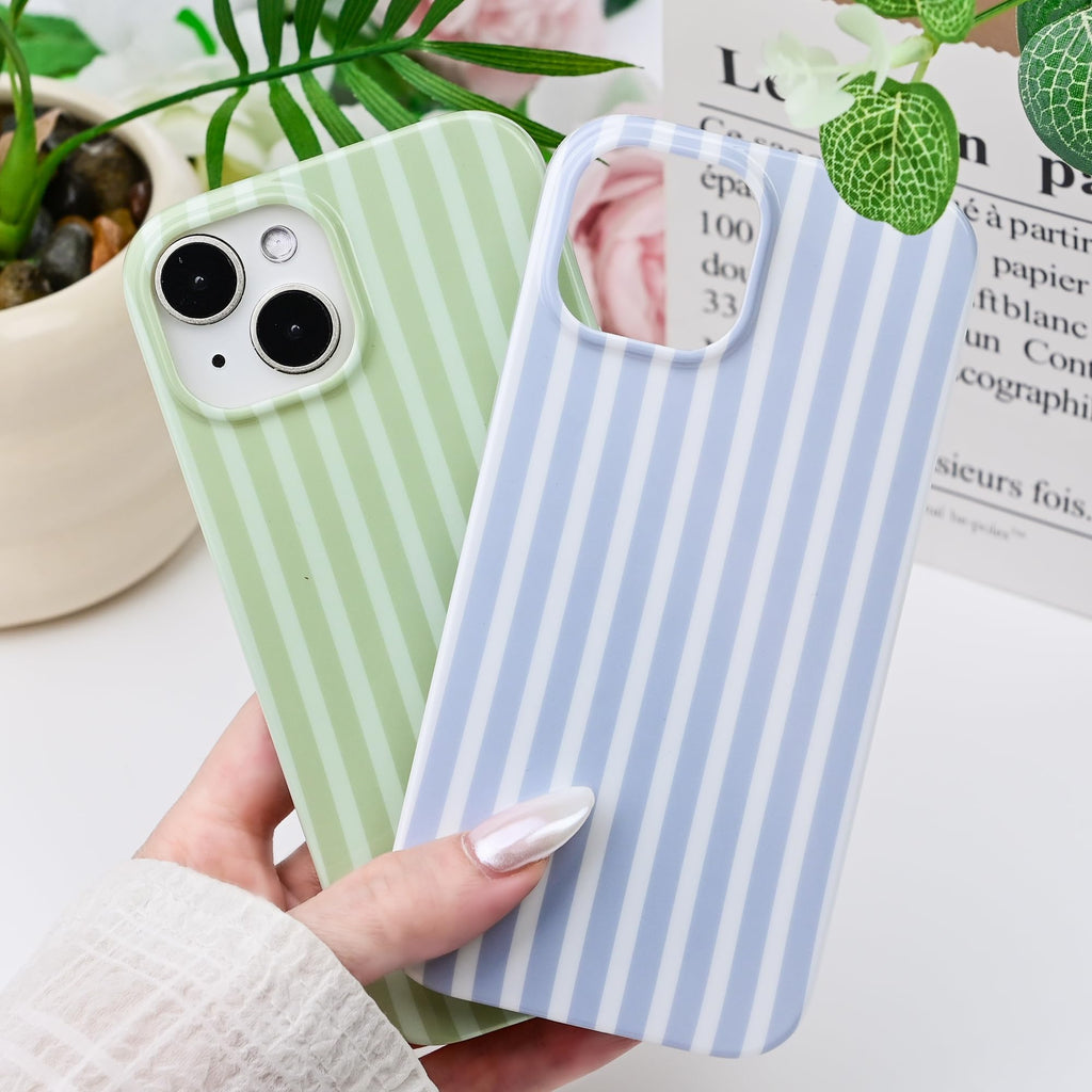 with iPhone 15 Case,Cute Aesthetic Striped Pattern Cover for Women Gi