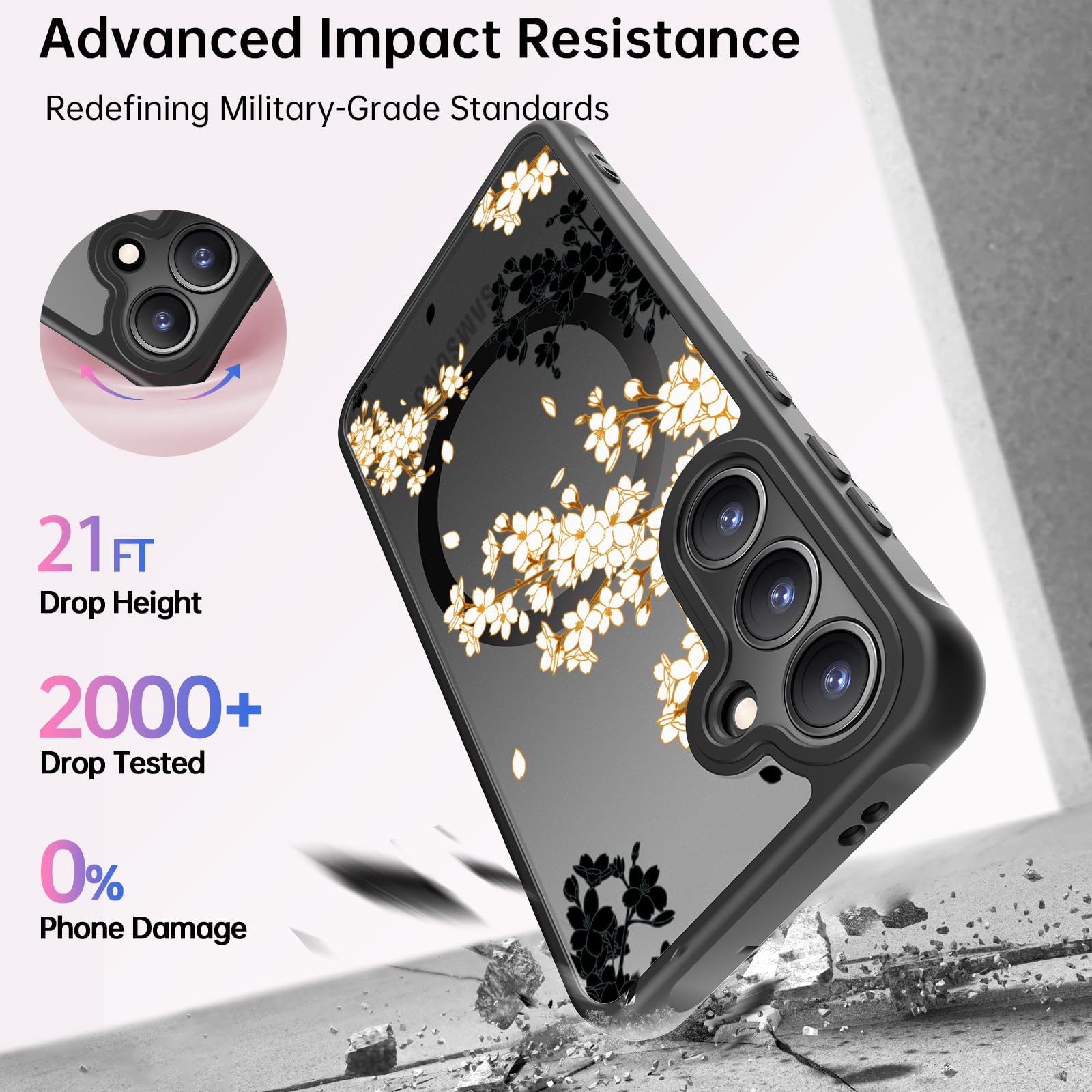 for Samsung Galaxy S25 Case Wireless Charging & Military-Grade Protection - Tren