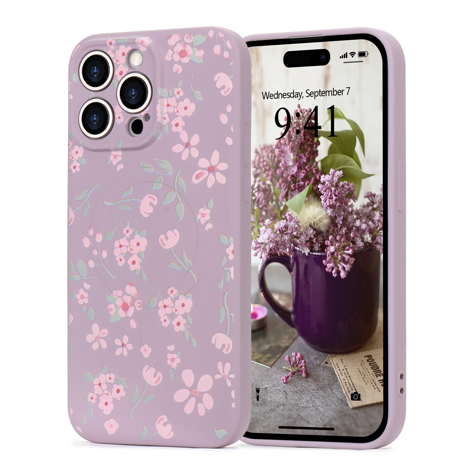 Elegant Design Phone Case for iPhone 14 Pro, Compatible with MagSafe Shoc