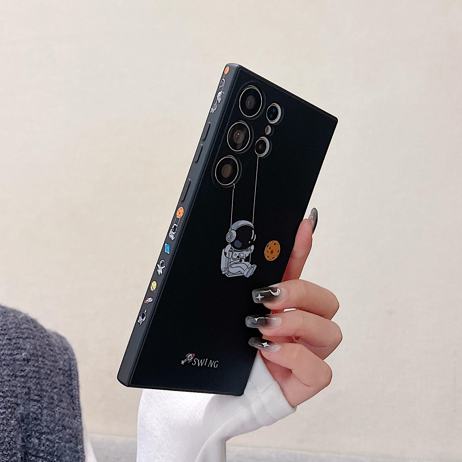 Astronaut Case for Samsung Galaxy S25 Ultra, Cute Cartoon Space Moon Rocke