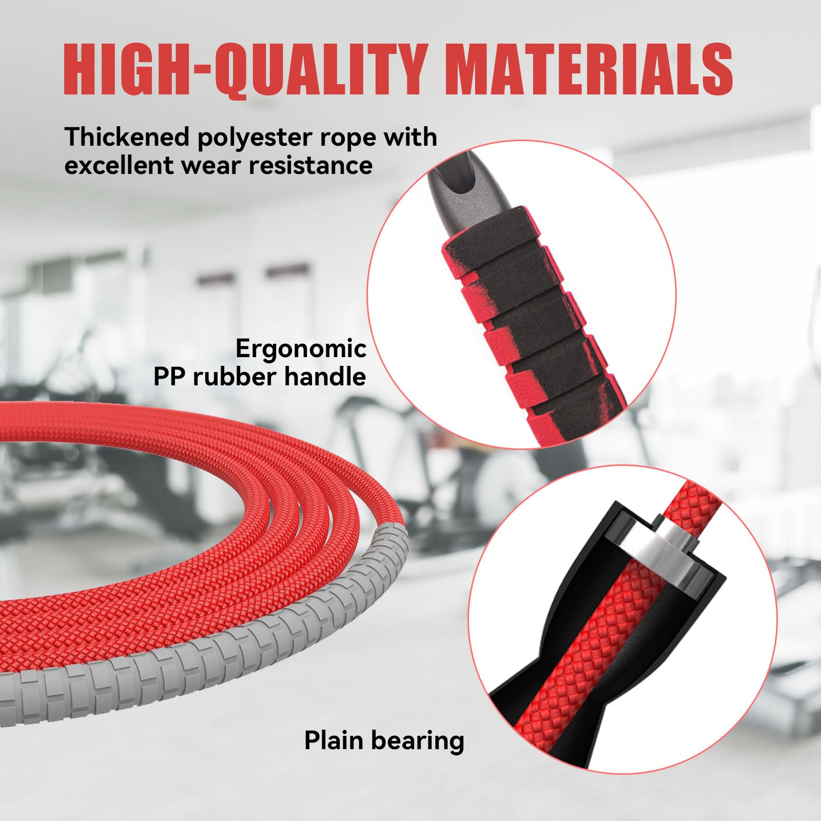 Rope with Adjustable Length Cotton Rope Double Bearing Skipping Rope for Women M