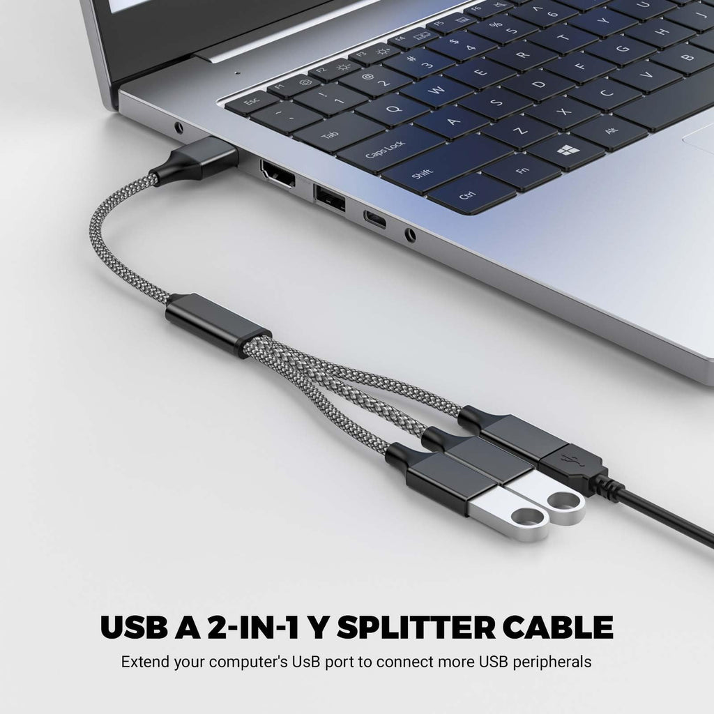 Y Splitter 1 In 3 Out (1Ft/30Cm), Usb Male To 3 Female Cable For Pc/Laptop/Macbo