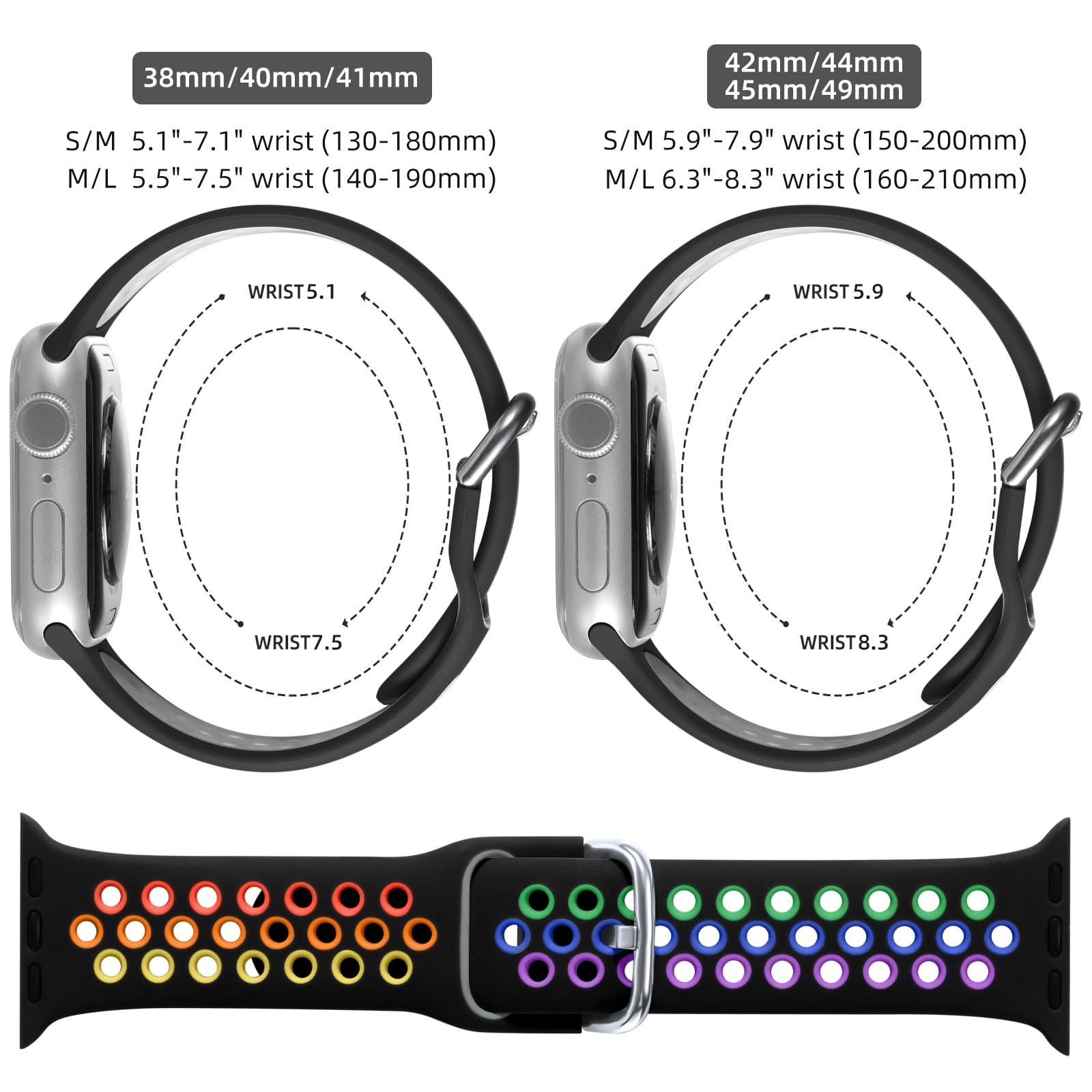 Compatible with Apple Watch 42mm 44mm 45mm 46mm 49mm 38mm 40mm 41mm Women M