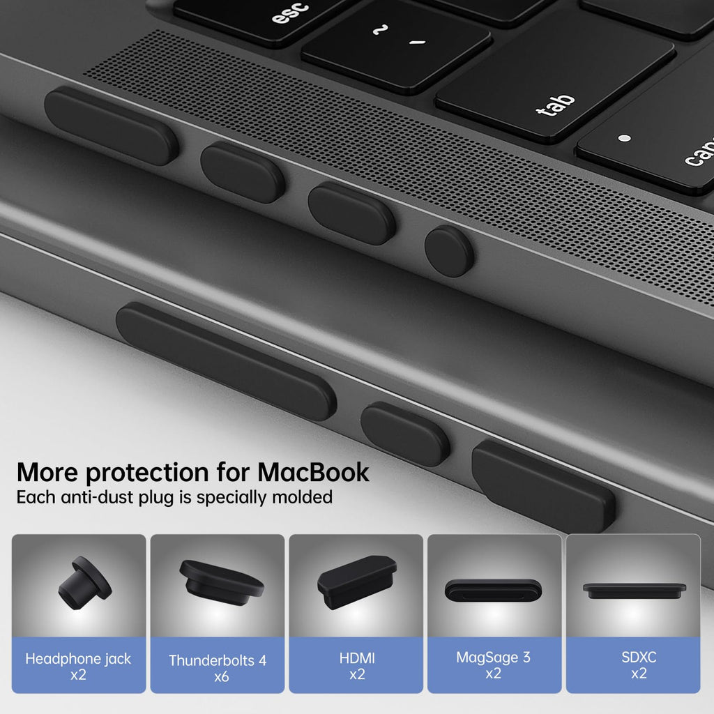 Dust Plug Cover Accessories for 2026-2021 MacBook Pro 14" 16" M5 M4 M3