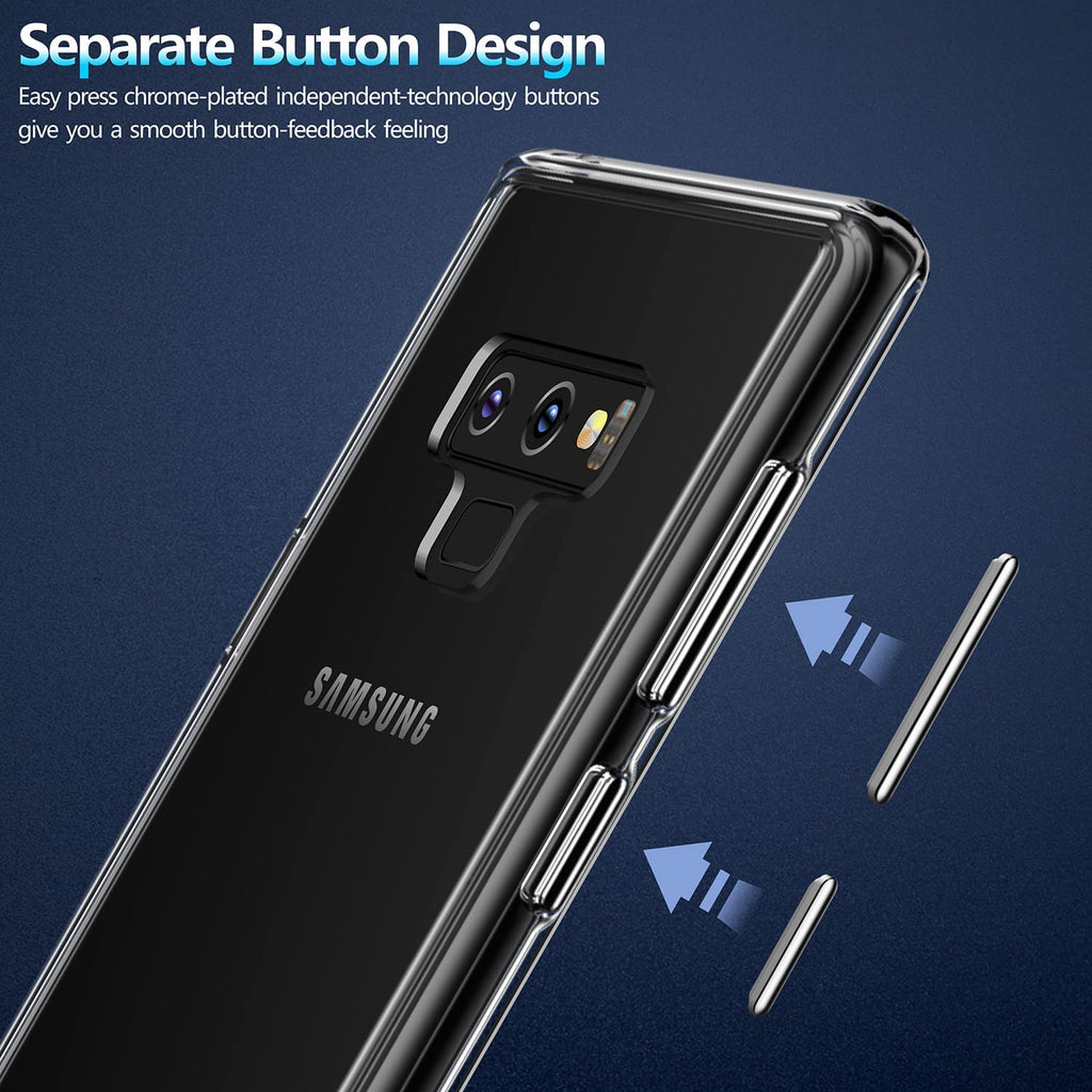 Crystal Clear Case for Galaxy Note 9 - Non-Slip, Shockproof Protection