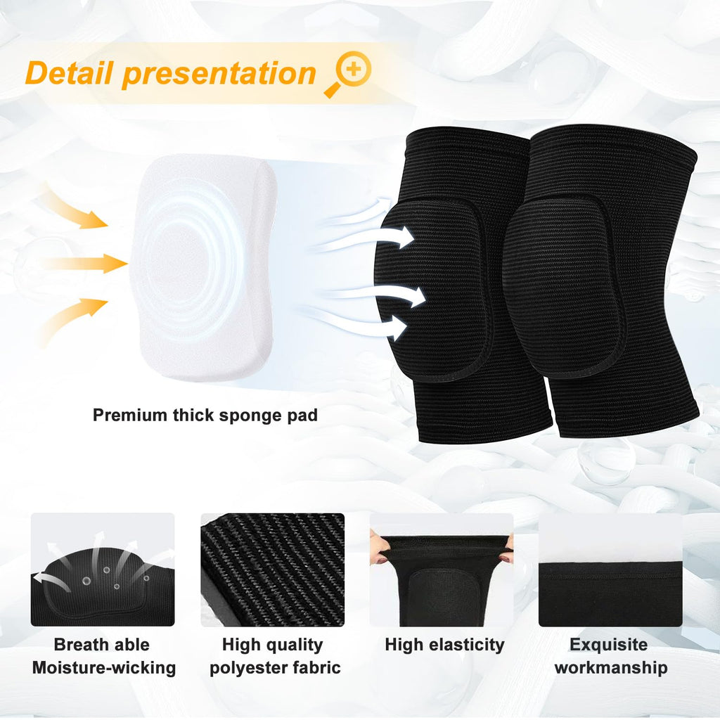 Volleyball Knee Pads for Dancers, Soft Breathable Knee Pads for Men Women Kids K