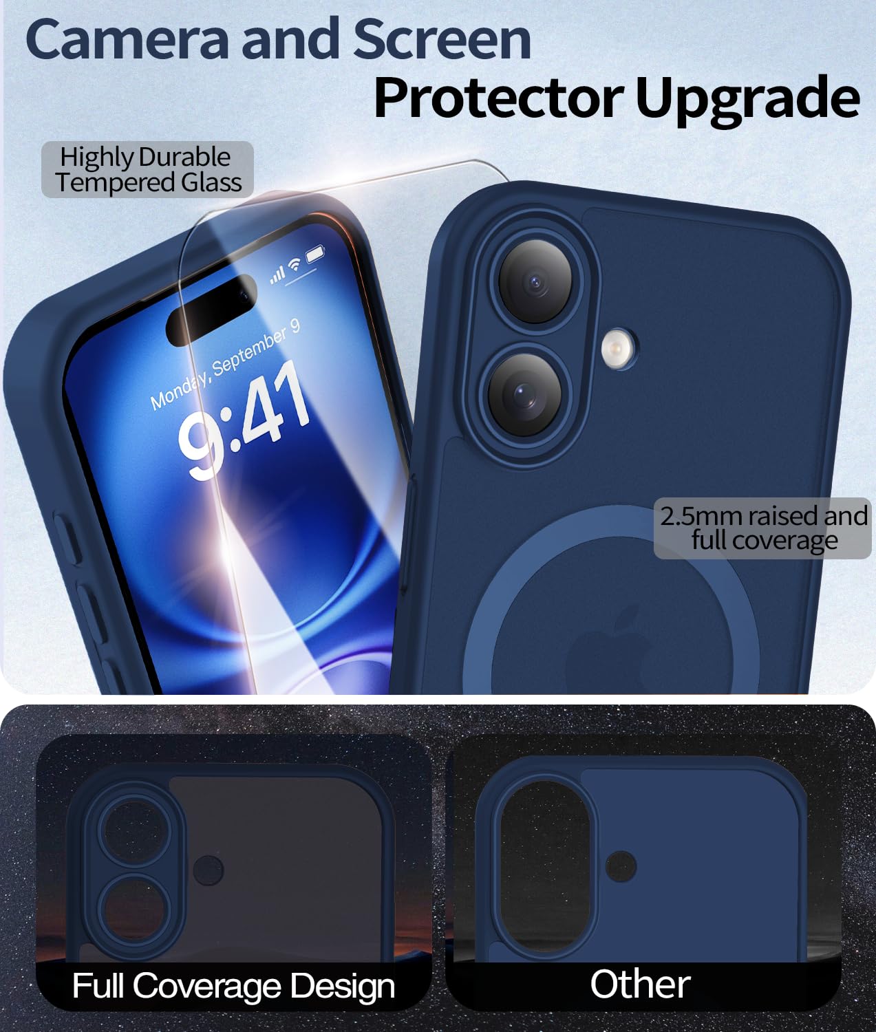 Case For Iphone 16 With Screen Protector [Full Camera Protection] [Strong Magsaf
