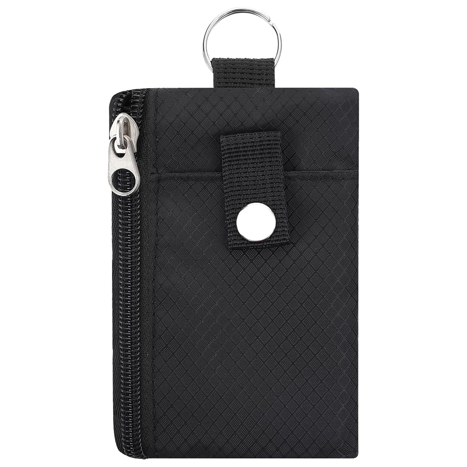 Minimalist Small Wallet for Men Women with 2 Zip Pockets, Multi Functional ID Ca