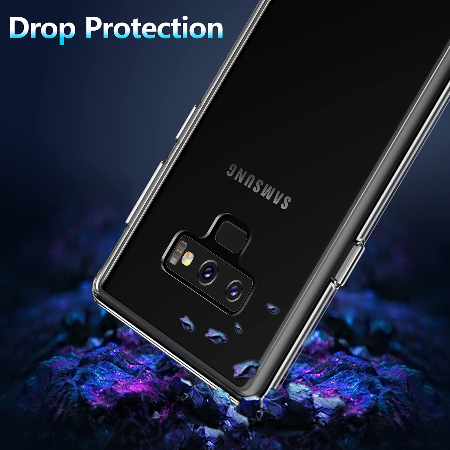 Crystal Clear Case for Galaxy Note 9 - Non-Slip, Shockproof Protection