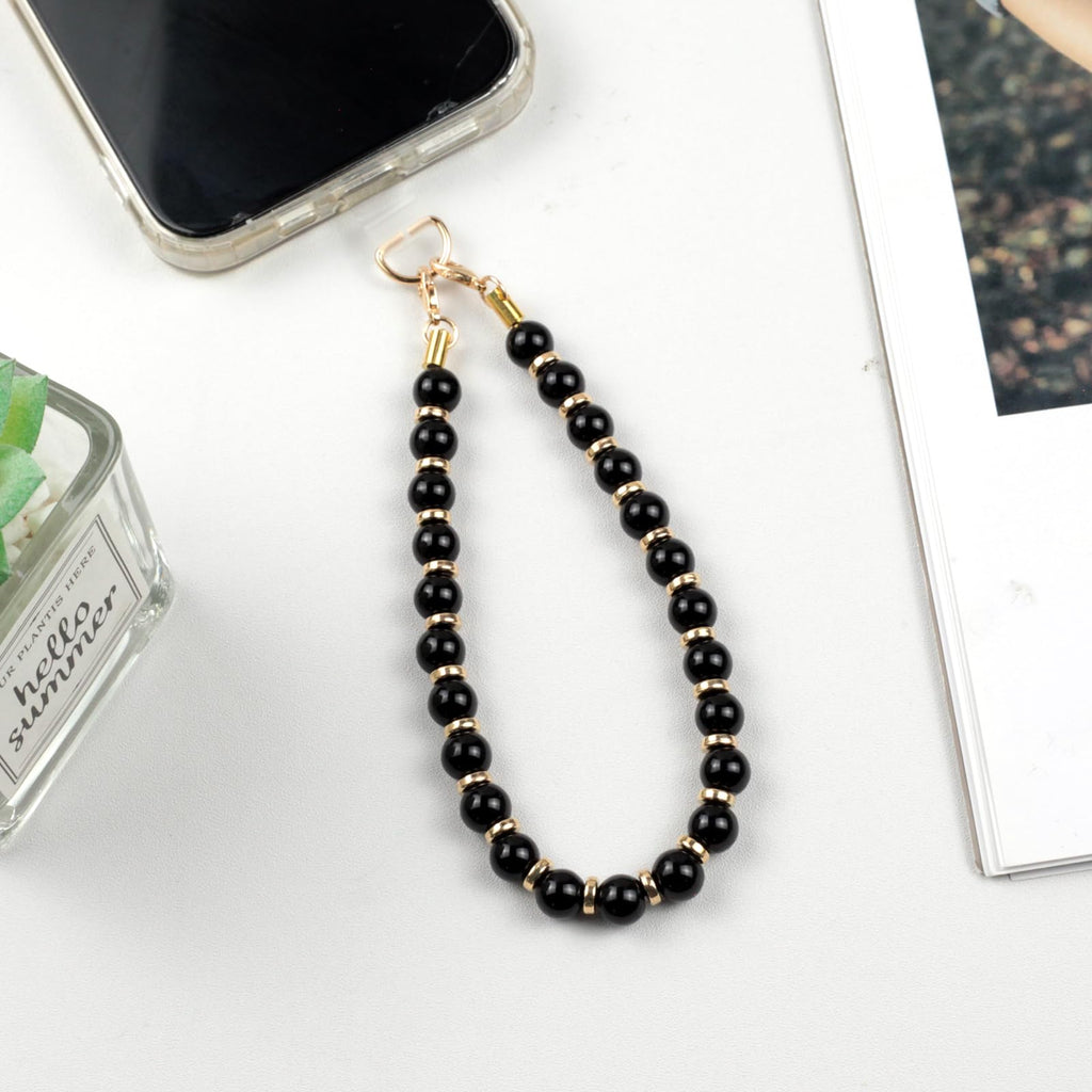 Marble Beaded Phone Wristlet Strap With Tether Tab – Hands-Free Bracelet Lanyard