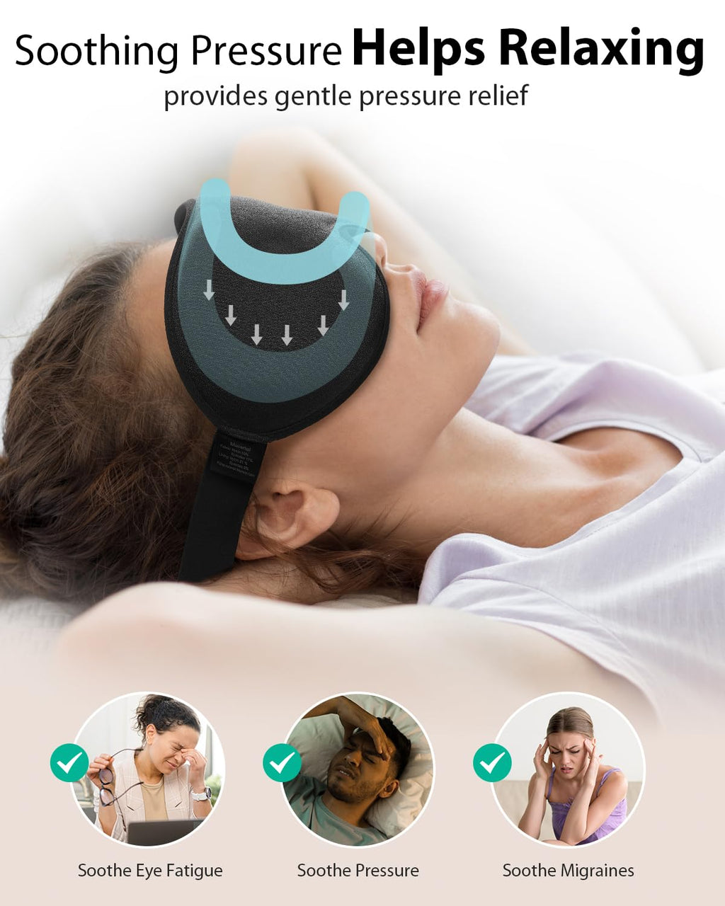 Sleep Mask - 100% Blackout Eye Mask for Sleeping for Women Men, 3D Cont