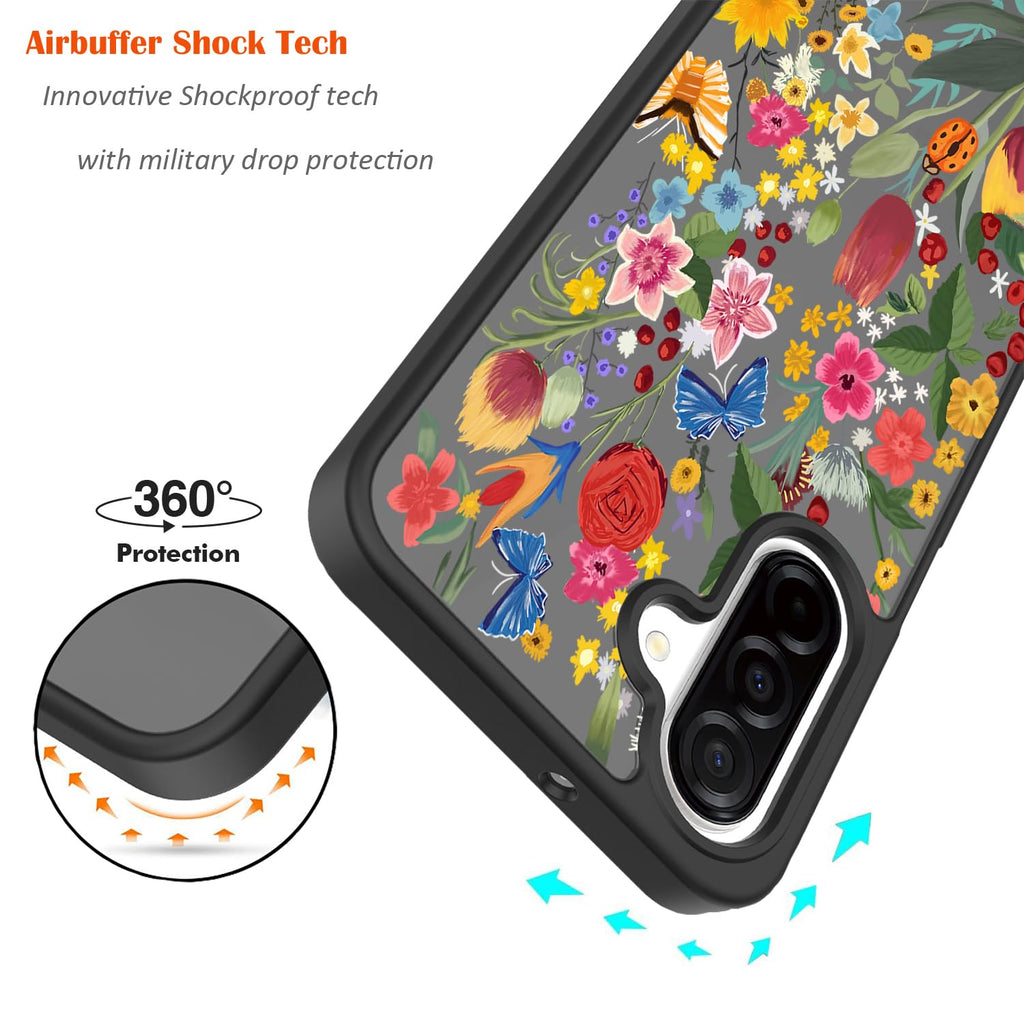 Samsung Galaxy A17/A26 5G Case: Cute Clear Flowers Floral Design for Girls W