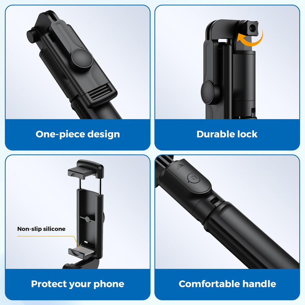 Selfie Stick Tripod, Retractable Selfie Stick Tripod with Wireless Remote Contro