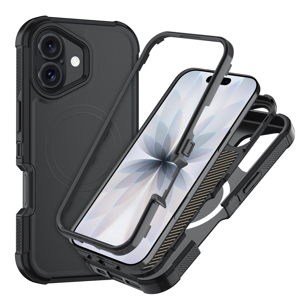 For Iphone 17 Case, Magsafe, 3-Layer Heavy Duty Full-Body Cover, Military-Grade