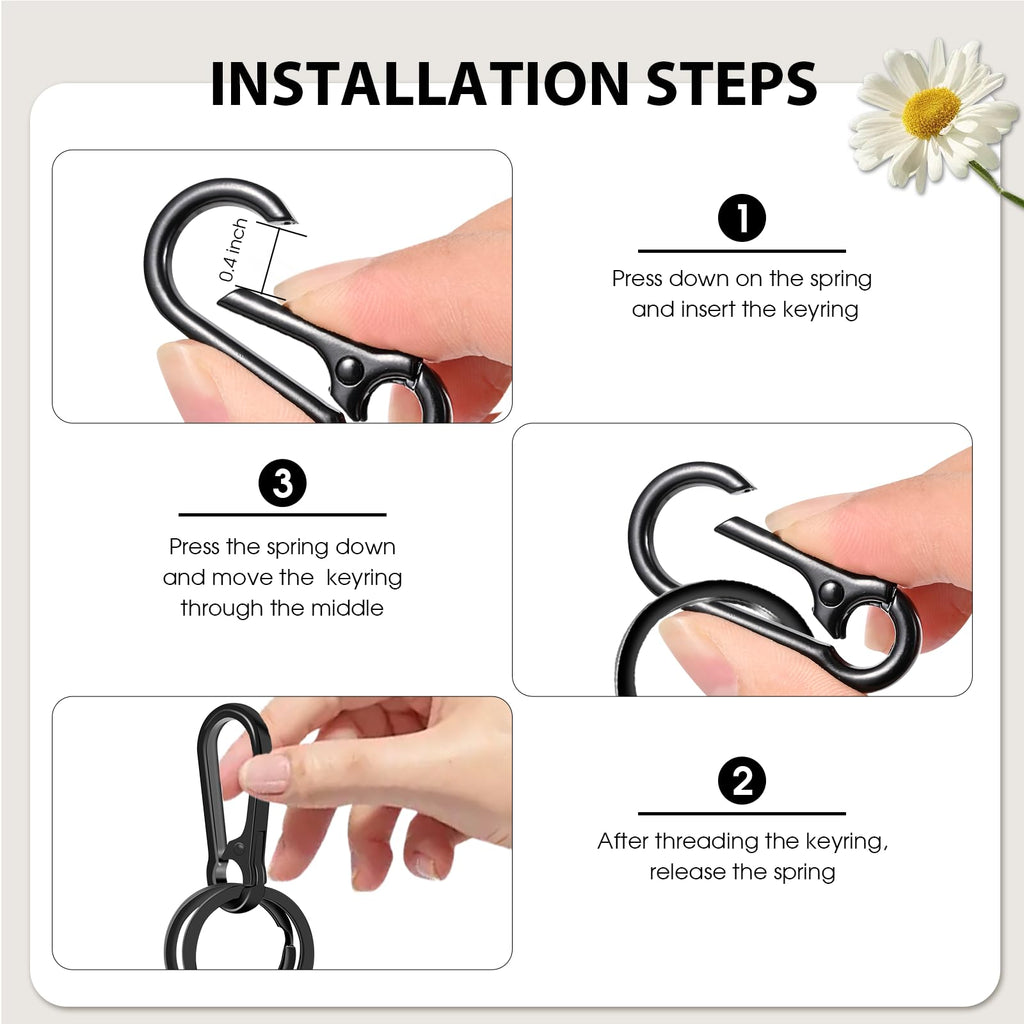 Metal Keychain Clip Hook Keychain Keyring Key Chain Ring Clip Holder for Ca