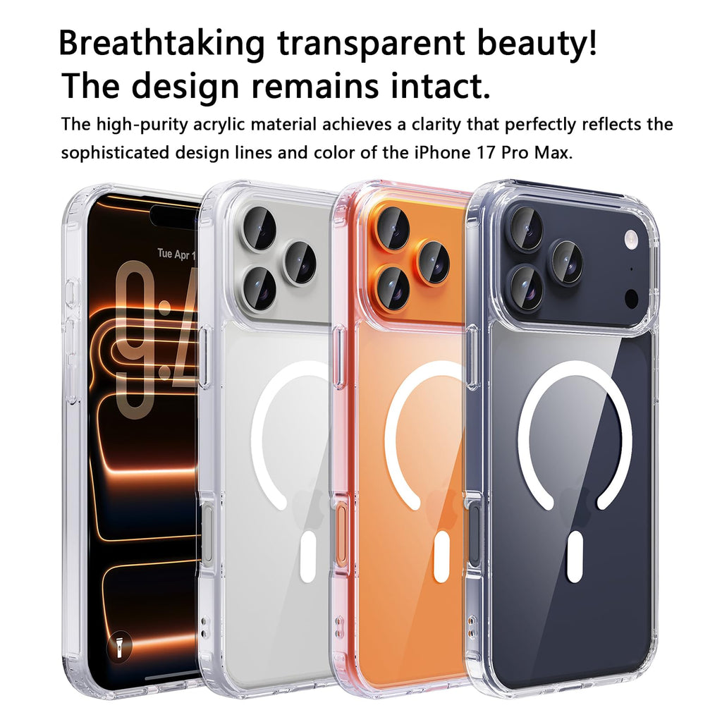 17 Pro Max Clear Case, with Screen Protector X1, Compatible with MagSafe,