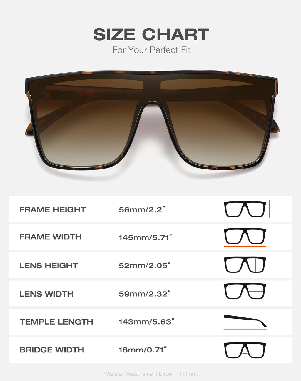 Square Oversized Sunglasses for Women Men Retro Flat Top Shield Sun Glass