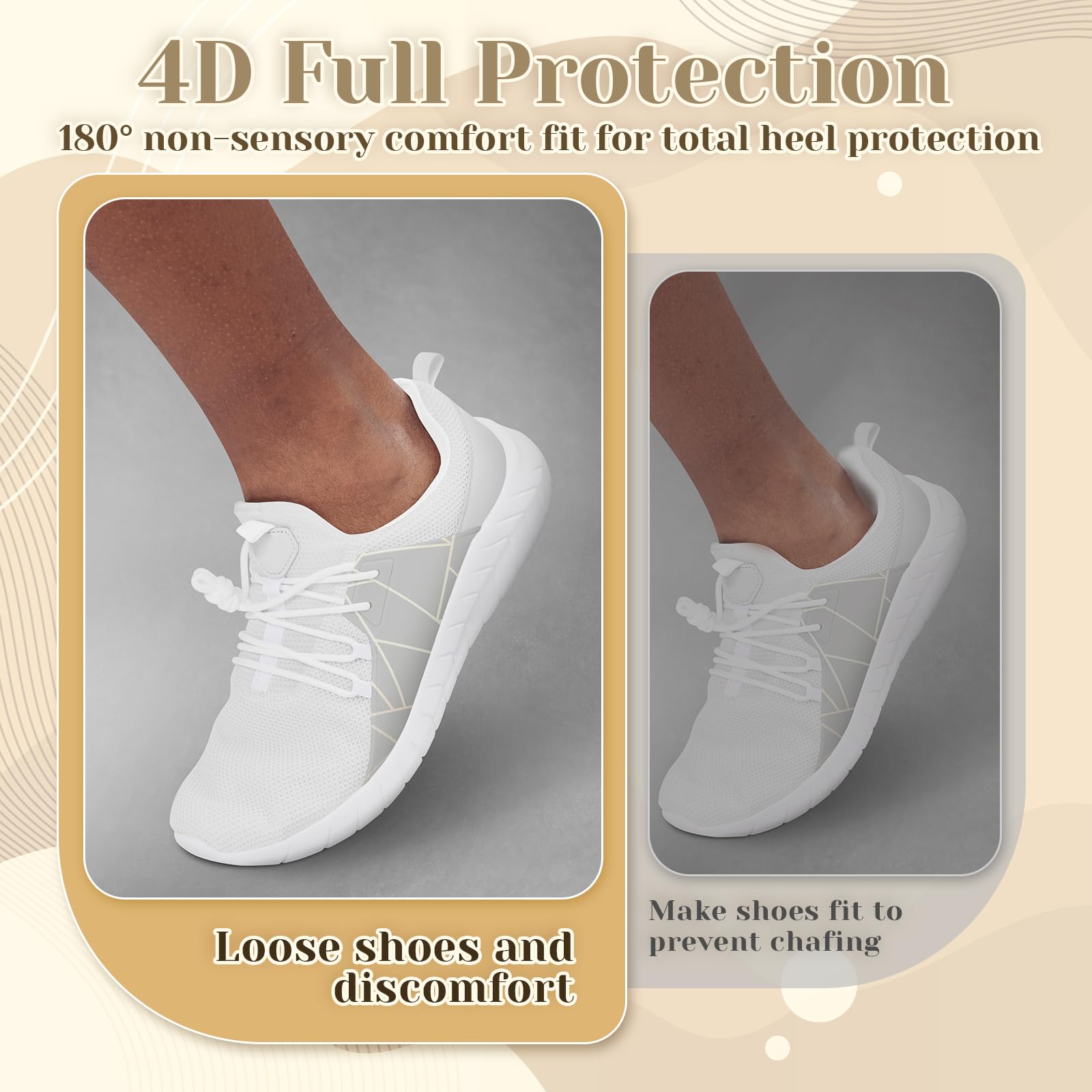 Pair Adhesive Shoe Back Cushion Pads, Reusable Back of Heel Cushion Pads for Wom