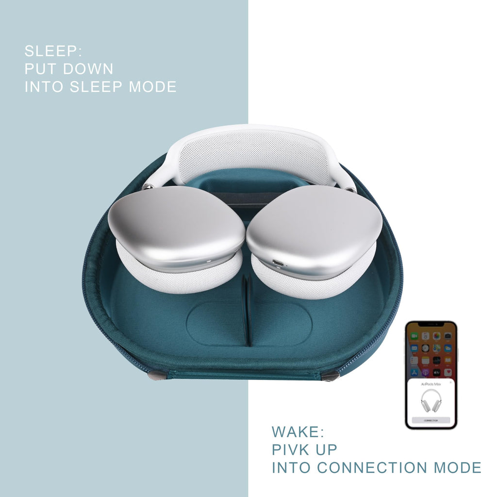 For Airpods Max Hard Portable Over Ear Headphone Carrying Case, Wireless Headpho