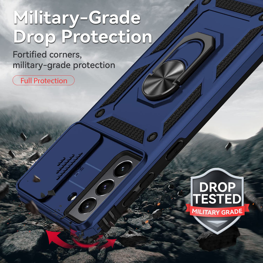 S21 Plus Case with Innovative Slide Camera Cover & HD Screen Protector
