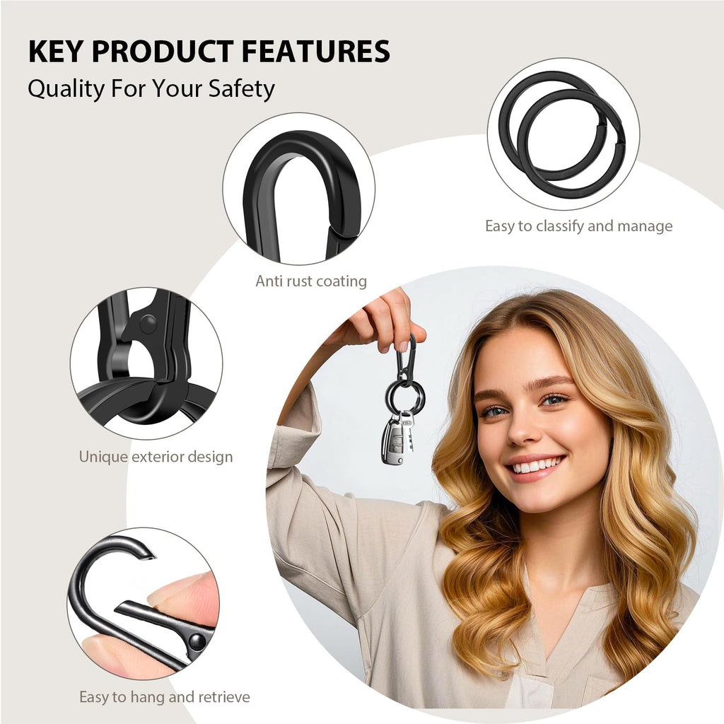 Metal Keychain Clip Hook Keychain Keyring Key Chain Ring Clip Holder for Ca