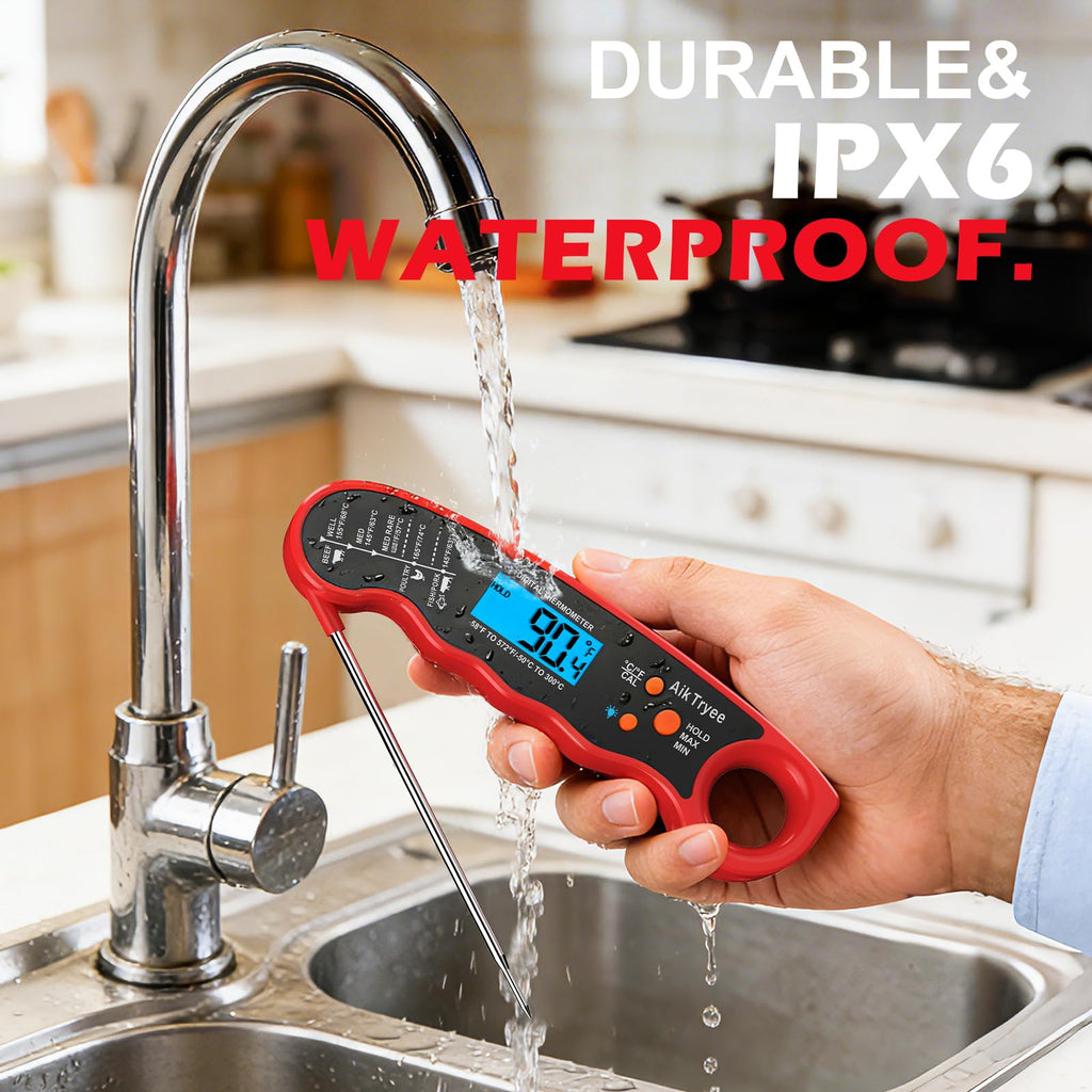 Instant Read Meat Thermometer — Kitchen Cooking, Candy, Oil & BBQ Grill Thermome