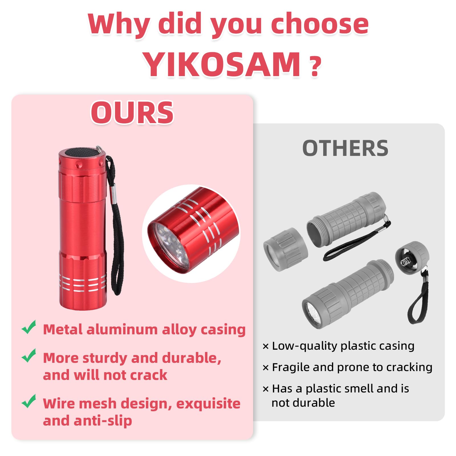 of Flashlights 9 LED Mini Aluminum Flashlight Bulk with Lanyard 15 AAA Ba
