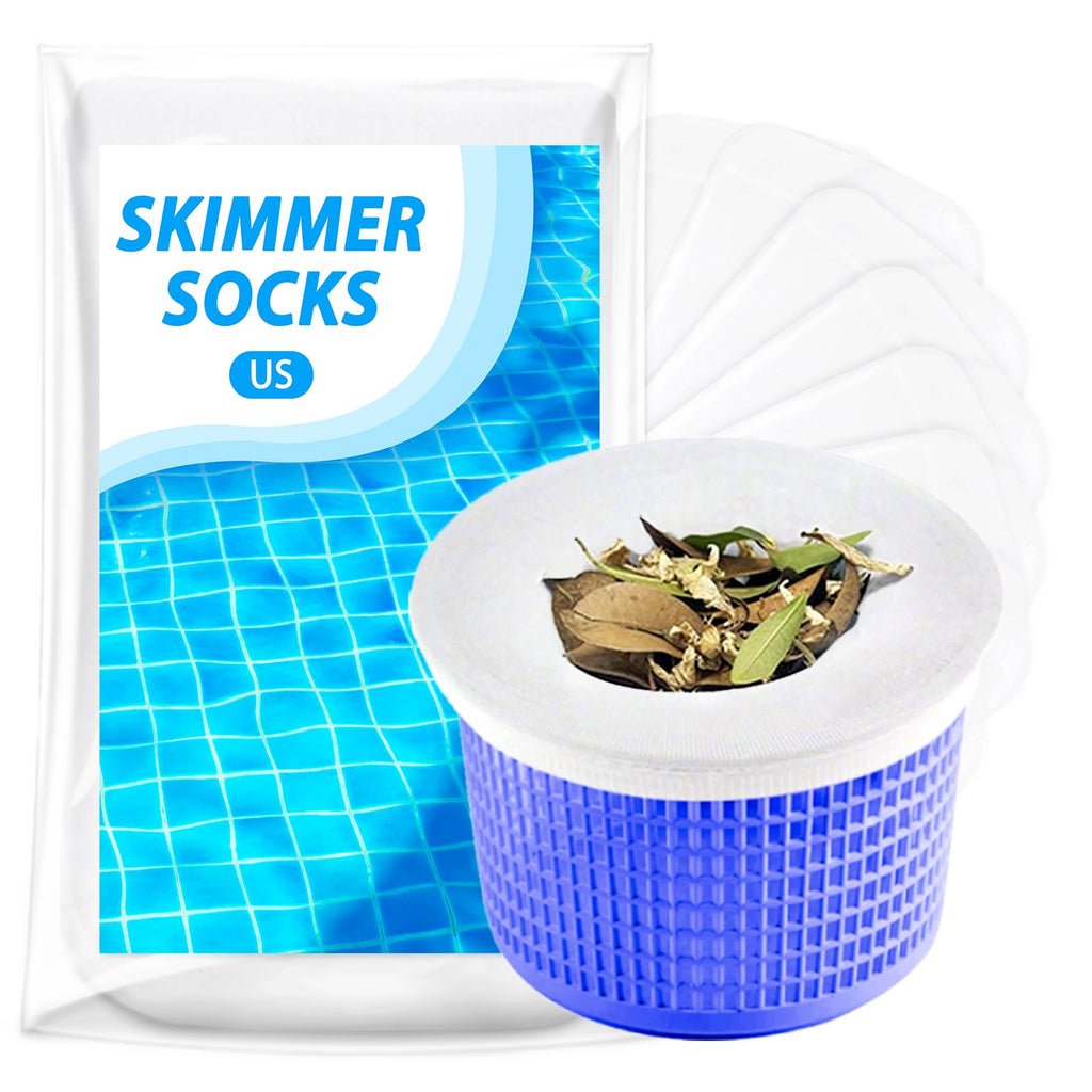 Skimmer Socks, 20 Pack Pool Socks for Skimmer Basket, Reusable Pool Filter